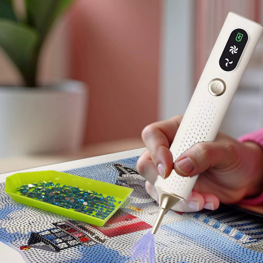 Kabelloser elektrischer Strass-Malstift in Weiß für Nagel-Strasssteine und Kunst-Werkzeuge ohne Wachs erforderlich - Bild 3