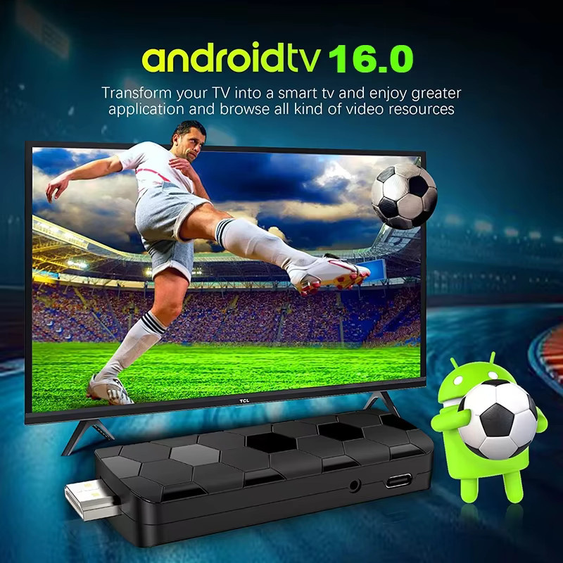 Android 16 R3+ 8K Ultra HD TV-Stick mit Dual-UI-Schnittstelle, Dual-WLAN 2,4G/5,8G, 8GB+128GB und RK3518 Quad-Core Mediaplayer in Schwarz - Bild 2