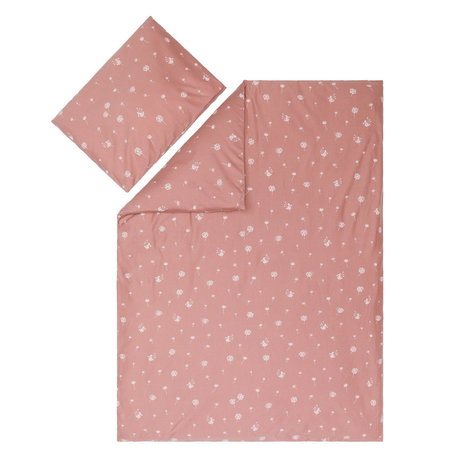 Fillikid 2-teilige Bettwäsche aus Jersey mit Pusteblume-Motiv in Rosa, Bettbezug 135 x 200 cm und Kissenbezug 40 x 60 cm - Bild 1