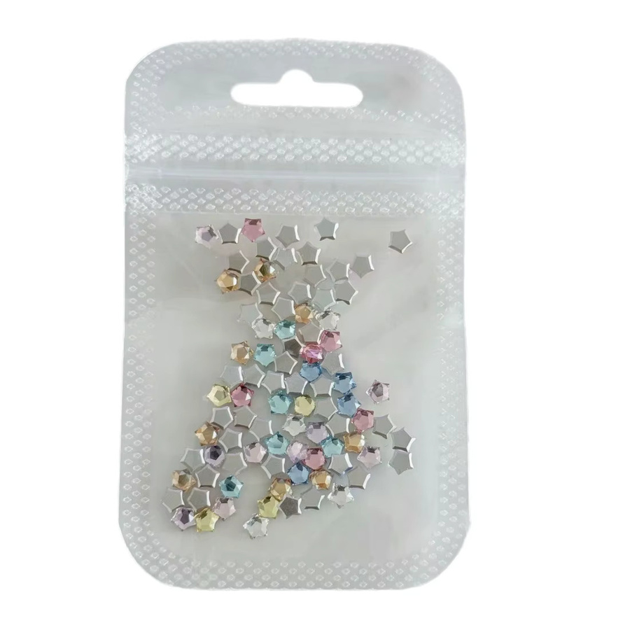 YYM Nagelrhinestones, 50 Stück, Fünfzackige Sterne, Glänzend - Bild 2