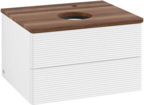 V&B Waschtischunterschrank Antao mit Frontstruktur und Beleuchtung, Farbe: Weiß, B/T/H: 60 x 36 x 50 cm - Bild 1