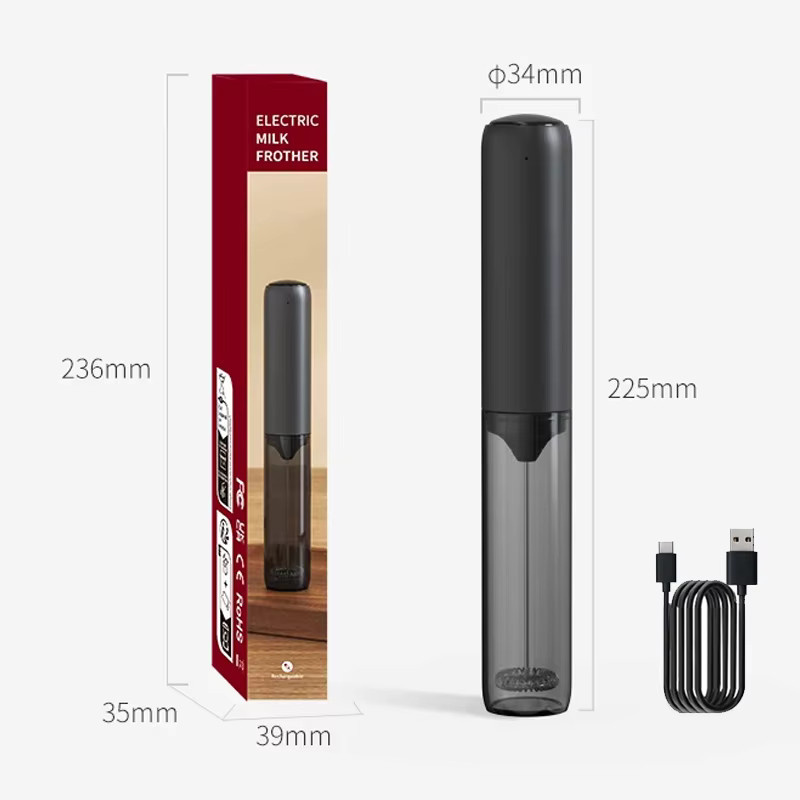 Venlohome Elektrischer Milchaufschäumer in Schwarz, Wiederaufladbarer Handheld Milchmixer für Kaffee und Latte - Bild 6
