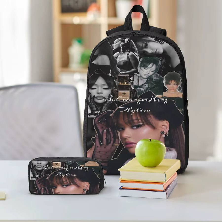 3-teiliges Ayliva Singer Tour 2025 Schulset für Mädchen und Jungen in Schwarz mit Rucksack, Bleistiftboxen und Lunchbox - Bild 5