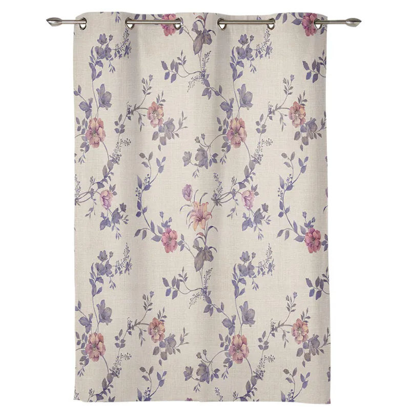Super Six Vorhang mit Blumenmuster in Grau, semi-transparent, B: 135 cm, H: 60 cm - Bild 2