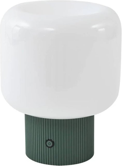 Lucande LED Tischlampe Katrin Palme, dimmbare Wohnzimmerleuchte aus Glas und Aluminium in Grün und Weiß - Bild 1
