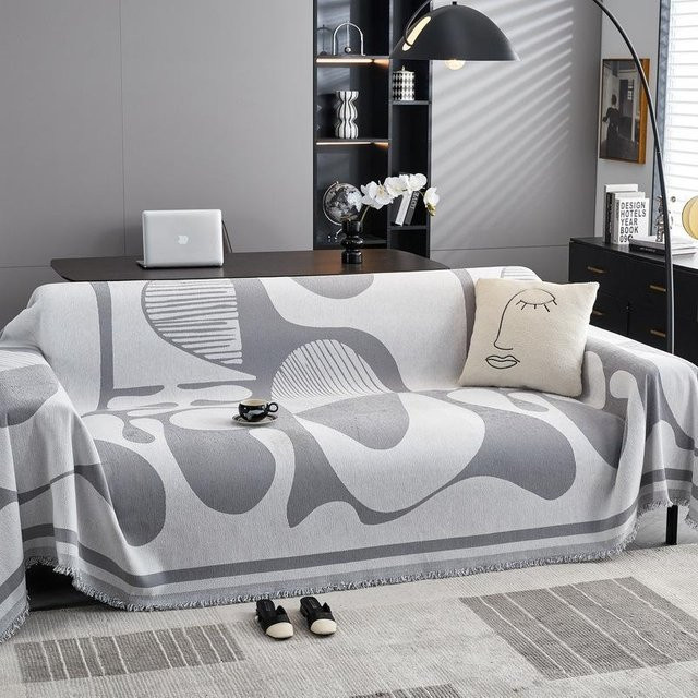 Yiran Furniture Chenille-Sofatuch in Grau, weiche und kratzfeste Möbelschutzhülle für dein Sofa, Breite: 180 cm, Tiefe: 130 cm - Bild 1