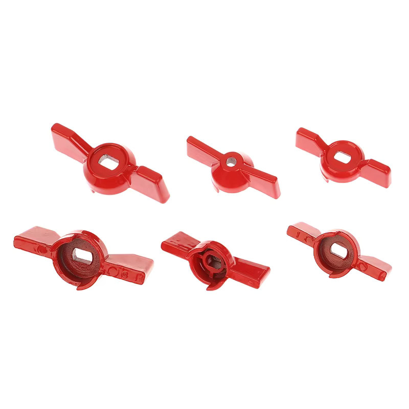 JETTING 2er-Set Aluminium Schmetterlingsgriffe für Ventil und Kugelhahn in Rot - Bild 2