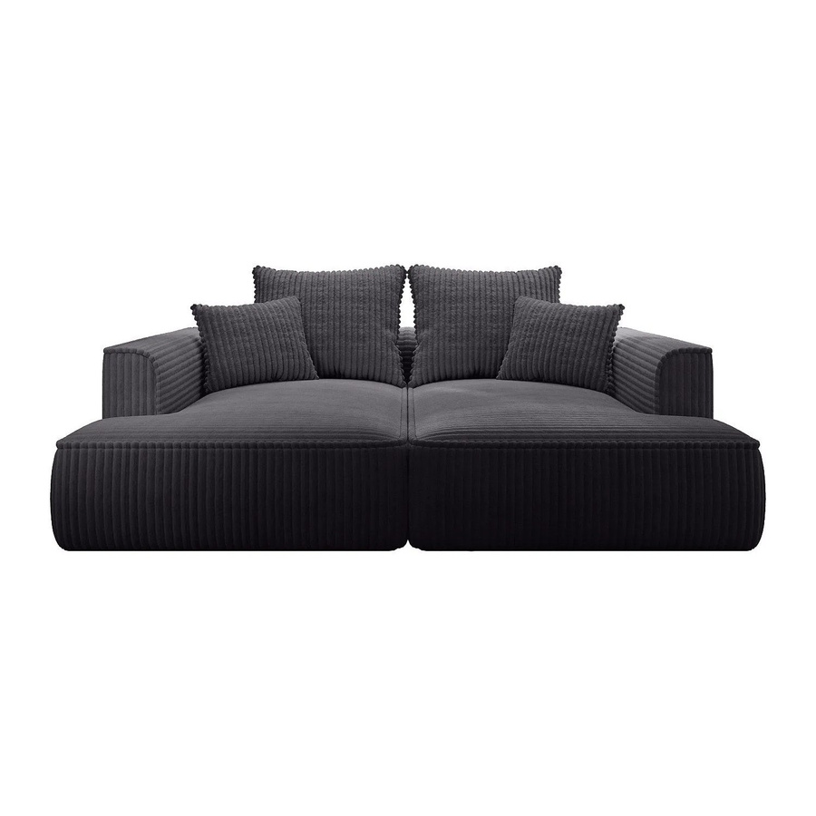Vente-unique Sofa Pineta in Schwarz mit Cord-Bezug, Breite: 230 cm - Bild 2