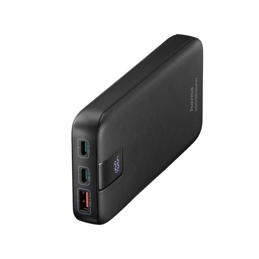 Hama Powerbank PD 10 mit 10.000 mAh und 20 Watt Schnellladen, Anschlüsse: USB-C und USB-A, Anthrazit - Bild 2