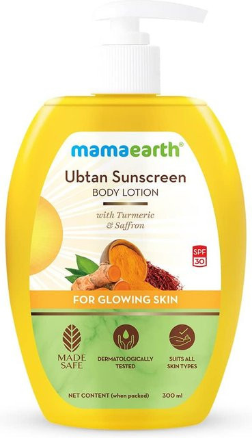Mamaearth Ubtan Sonnenschutz Körperlotion LSF 30, 300 ml, Kurkuma & Safran - Bild 1