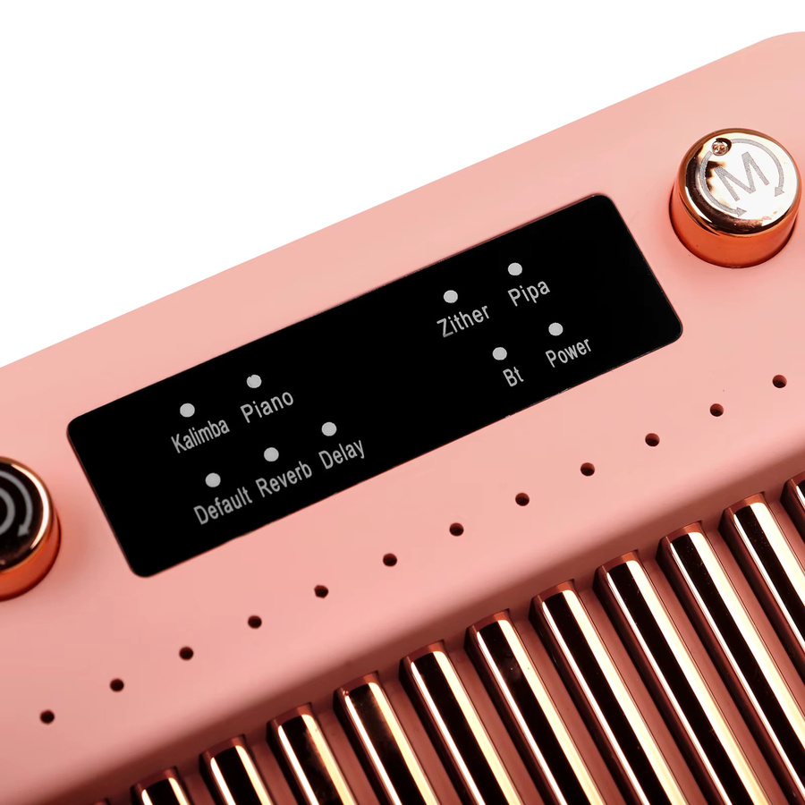 SLADE 17-Tasten Kalimba Keyboard-Instrument Daumenklavier mit Lernbuch und Ladekabel in Gold oder Pink - Bild 3