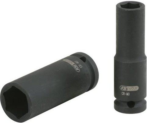 KS Tools 1/2" Sechskant-Kraft-Stecknuss lang 35mm aus Chrome-Molybdän in Schwarz - Bild 1