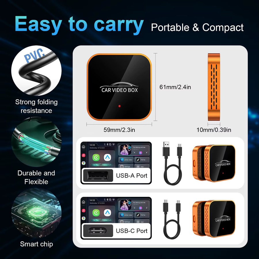 WOOBOOBOX CarPlay Video Box Adapter für kabelloses CarPlay und Android Auto mit YouTube und Netflix für VW, Benz und Ford - Bild 5
