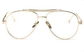 Luxusmarke Korrektionsbrille Piloten, Metall, gold, transparent, Unisex - Bild 1