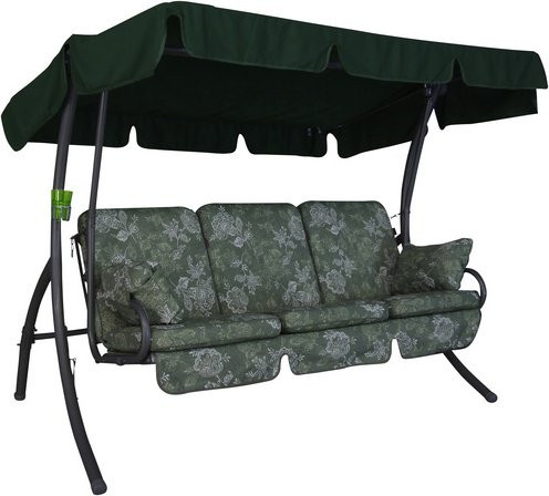 ANGERER FREIZEITMÖBEL Hollywoodschaukel Comfort 3-Sitzer mit Auflagen und Sonnendach in Grün - Bild 1
