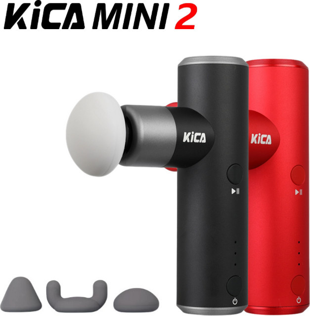 Kica Mini 2 Faszienpistole in Schwarz, tragbare Massagepistole aus Aluminium mit 4 Gängen und 3 Massageköpfen - Bild 1