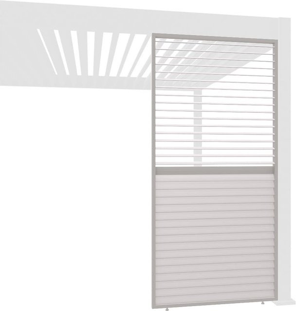 Weide Horizontale Lamellenwand für Weide Pergola aus Aluminium in Ivory Sand, Breite: 113 cm - Bild 1