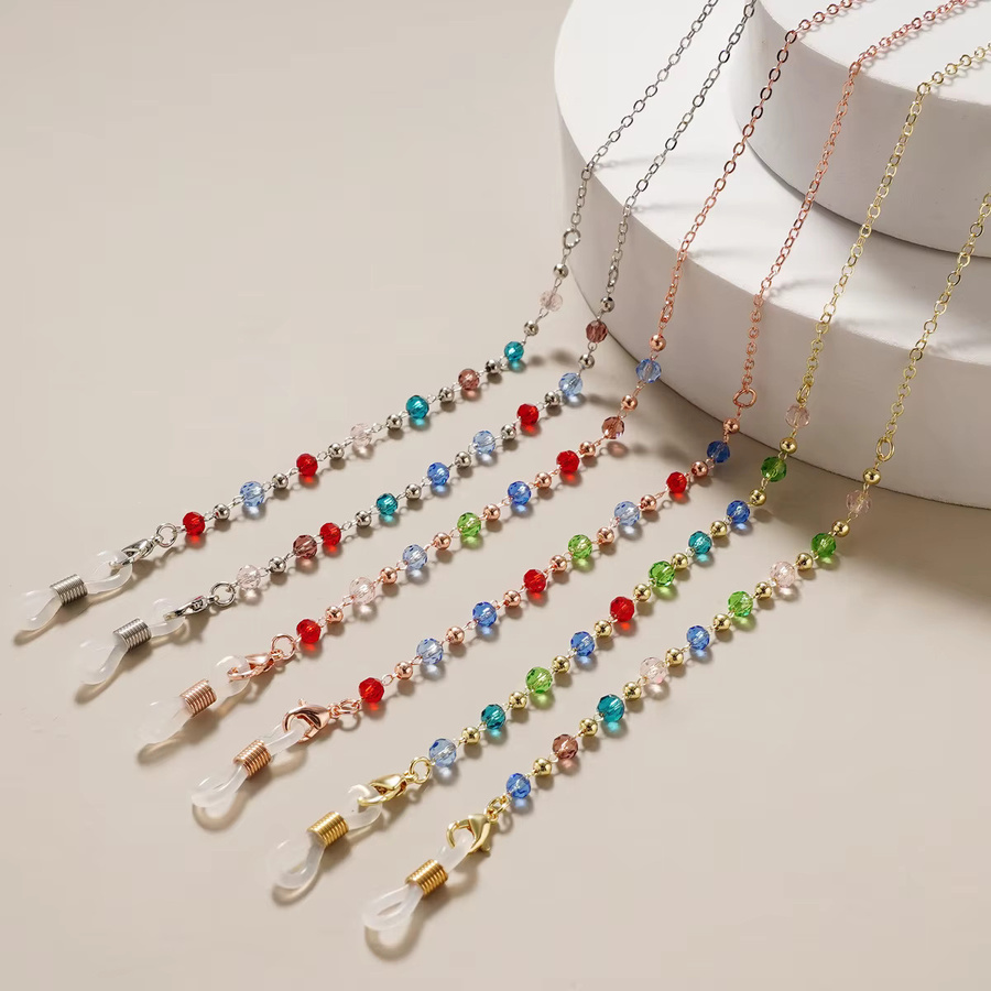 chichain Brillenkette, bunte Kristallperlen, silver - Bild 2