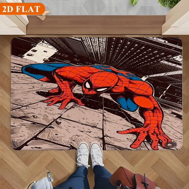 Rutschfeste Badematte von MARVEL mit Spiderman Motiv aus Polyester, B/T: 60 x 40 cm, Mehrfarbig - Bild 1