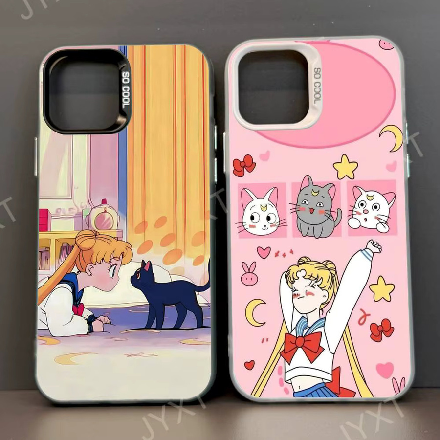 Kawayii Cartoon Sailor Moon Handyhülle für Apple iPhone 11 12 13 14 15 16 Pro Max Plus in Multicolour mit Schutz-Plattierung - Bild 2