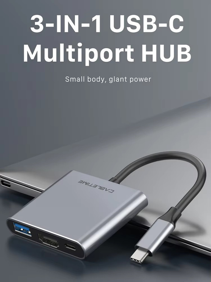 CABLETIME 3-in-1 USB-C-Hub mit HDMI 4K für Nintendo Switch, MacBook Pro und PC - Bild 3