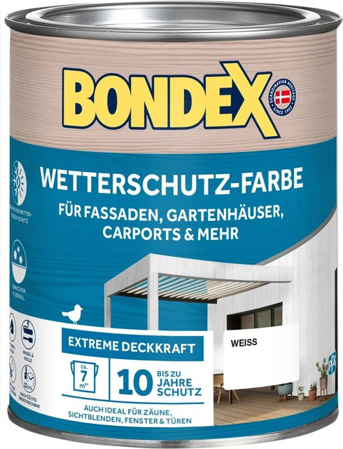 Bondex Wetterschutz-Farbe für Holz in Weiß 750 ml - Bild 1
