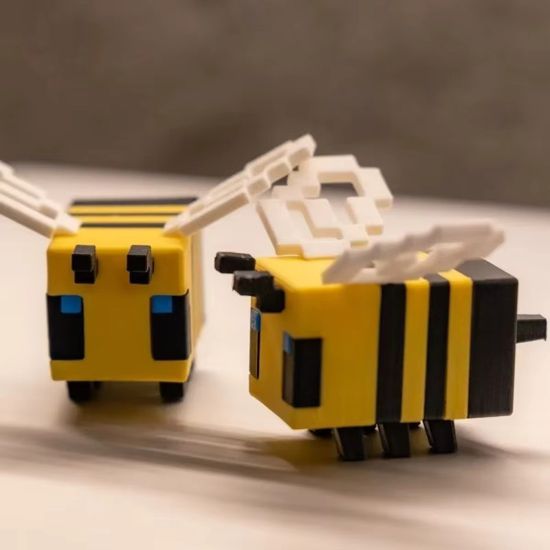 DUODUOBAO 3D-Gedruckte Pixel-Biene, Actionfigur, gelb, gestreift - Bild 4