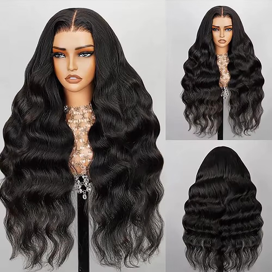 QZOQZO Body Wave Lace Front Perücke aus Echthaar, Schwarz, Damen - Bild 6