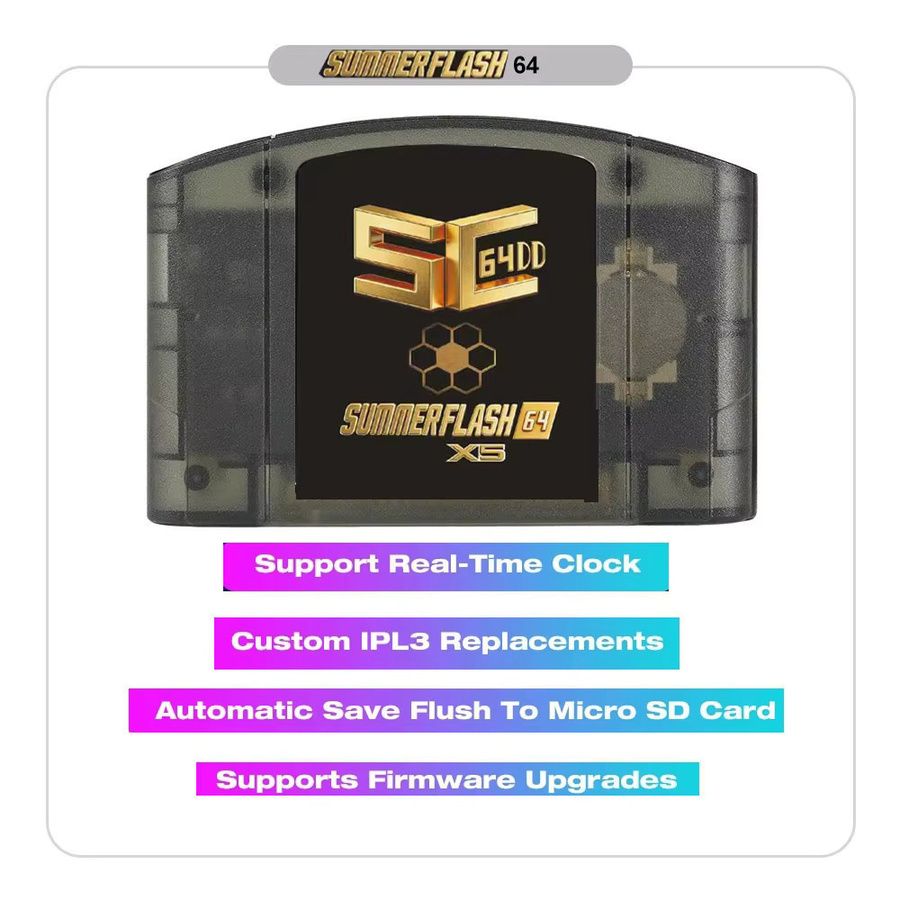 SummerflashX5 SC64 Gold-Karte 64 GB Open Source N64DD Flash TF-Karte für Retro-Videospielkonsolen wie GBC und SNES - Bild 3