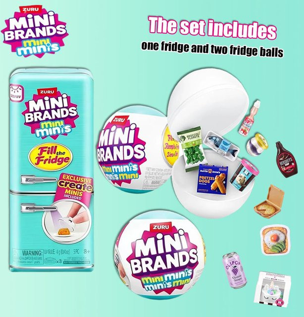 ZURU Mini Brands Fill The Fridge Mini-Kühlschrank-Set, Blind Box - Bild 1