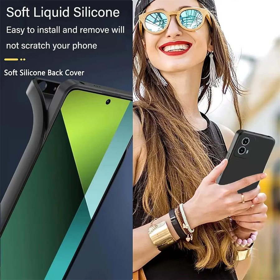 Fishion Flüssigsilikon-Handyhülle für Motorola Moto G04 G13 G14 G24 G32 G34 G54 G84 G85, stoßfestes Softcover in Schwarz oder Grün - Bild 6