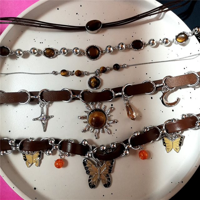 imixlot Halskette, Sonne Kreuz Schmetterling Anhänger, Silber, Unisex - Bild 1