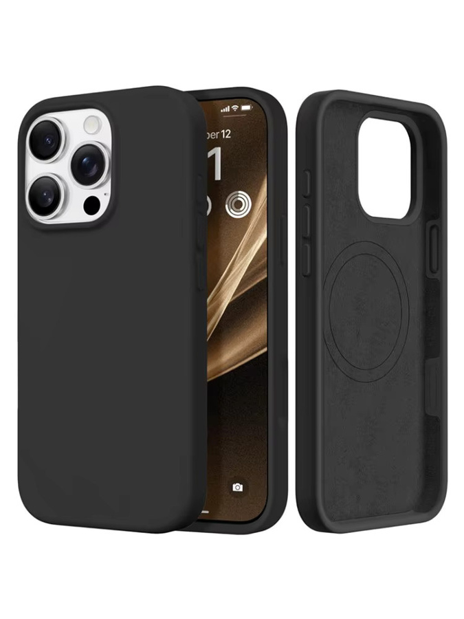 Newteneight Magnetische Flüssigsilikon Schutzhülle für iPhone kompatibel mit MagSafe in Orange oder Schwarz - Bild 7