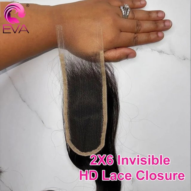 Eva Hair HD Lace Closure 6 Zoll Echthaar, Mittelteilung - Bild 1