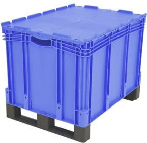 Bito Eurostapelbehälter XL mit Doppelboden und Deckel, Blau, B/T/H: 80 x 60 x 63,8 cm - Bild 1