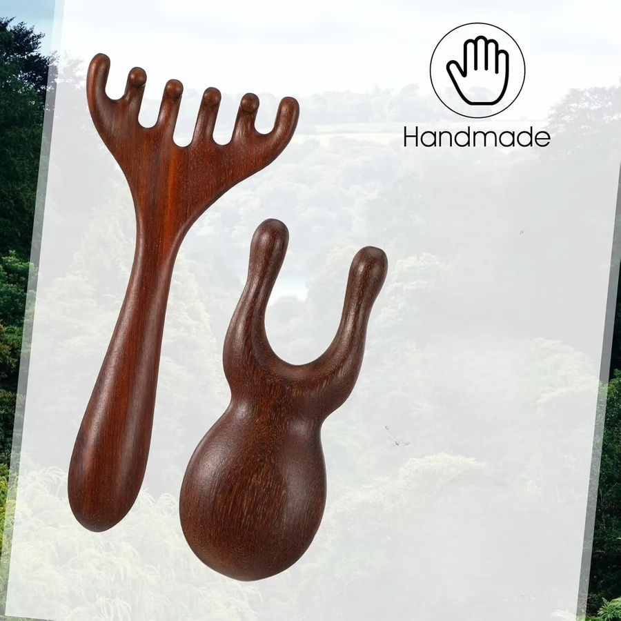 DUTRIEUX Holz-Massagegerät 2-teilig, Unisex, Gesicht, Kopfhaut, Augen - Bild 4