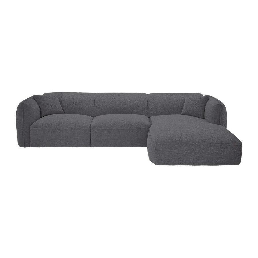 Vente-unique Sofa Camilio in Anthrazitgrau mit L-Form und Chenille-Bezug, Breite: 272 cm - Bild 2