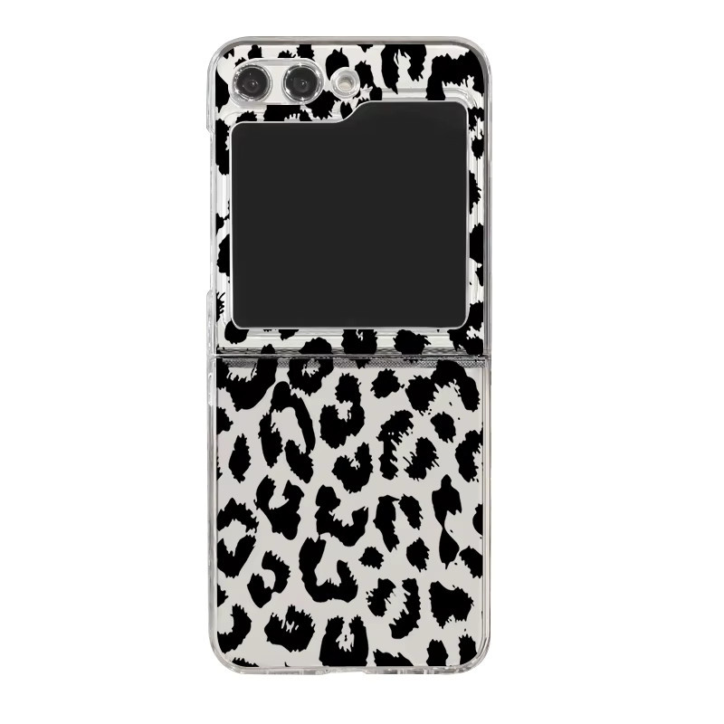 QYSFriday Handyhülle mit Leopardenmuster für Samsung Galaxy Z Flip 7, 6, 5, 4, 3 5G, transparent und faltbar - Bild 6