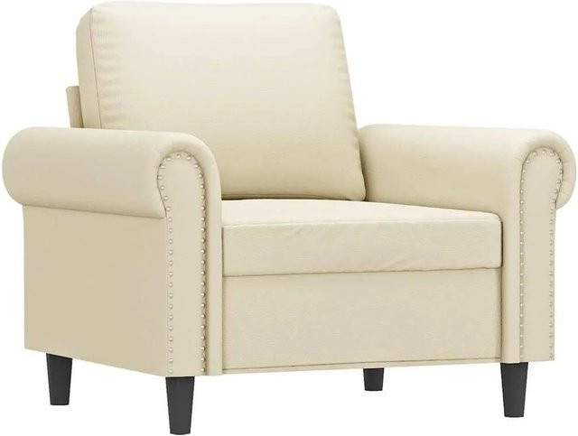 vidaXL Sessel in Beige aus Kunstleder mit Armlehnen und Metallgestell - Bild 1