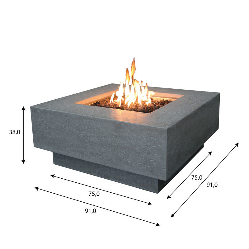 Elementi Gasfeuerstelle Raung als Feuertisch in Grau mit Beton-Optik, B/T/H: 91 x 91 x 59 cm - Bild 5