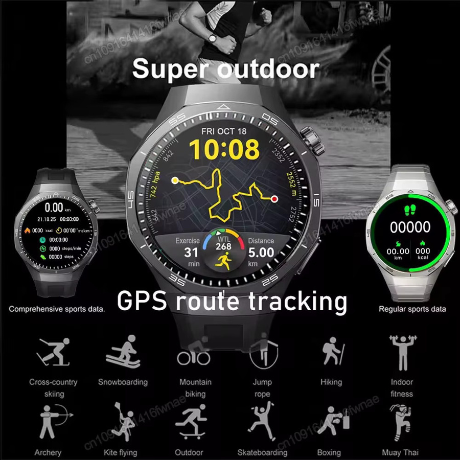 Ola Esporte Watch 5 Pro GPS NFC Smartwatch für Herren in Schwarz mit AMOLED-Bildschirm, Herzfrequenzmesser und Bluetooth-Anrufen, IP68 wasserdicht - Bild 6