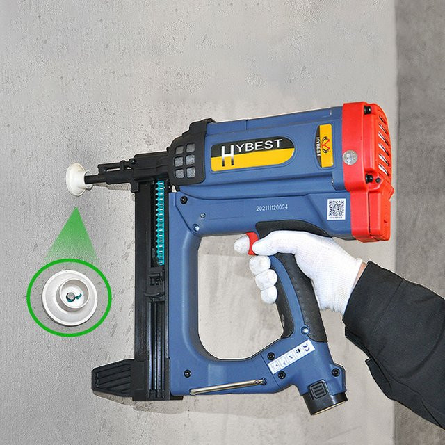 YunlinLi Gas-Nagelpistole für Beton, Zement und Holz zur Schlitzbearbeitung und Montage von Türen und Fenstern - Bild 1