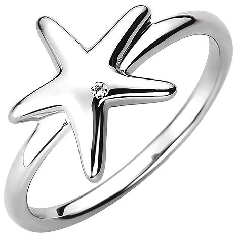 Colfem Ring Seestern, 925 Sterling Silber, Zirkonia, Damen, Ringgröße 52 - Bild 1