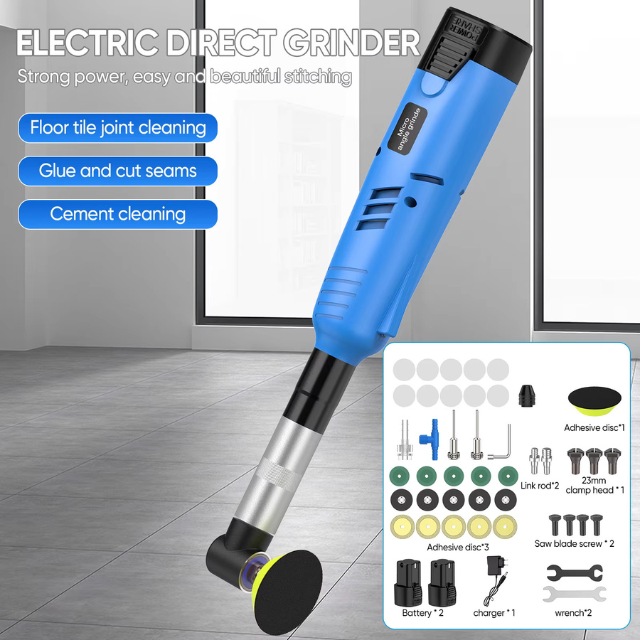 Elektrischer Fliesen-Geradenschleifer 16,8V Multifunktions-Elektro-Fliesenfugenwerkzeug-Set mit Akku in Blau - Bild 3