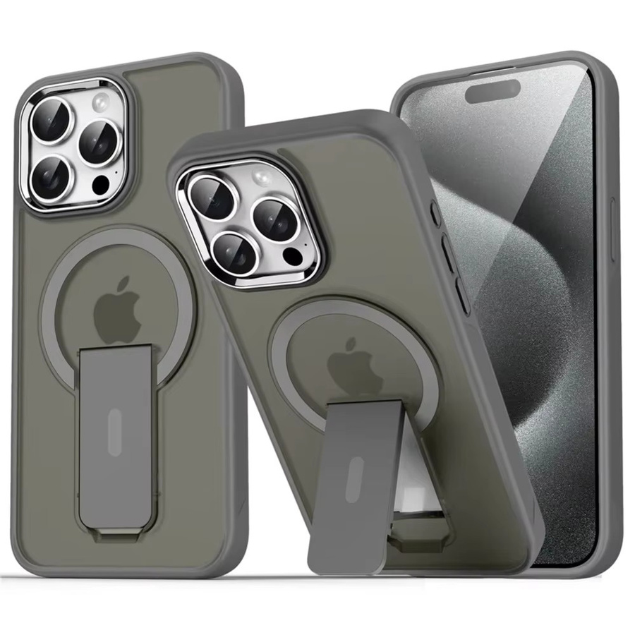 RPKKS Magnetische Handyhülle mit Klappständer für iPhone 11 bis iPhone 17 Pro Max Plus, Mattes Design, Stoßfest, Farbe: Schwarz - Bild 7