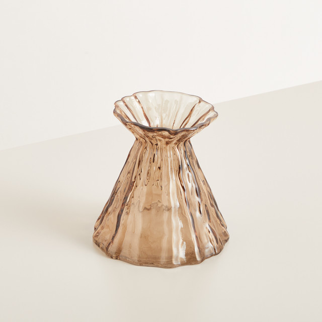 Glas Vase von BLUME2000 in Braun für den Tisch, Höhe: 16 cm - Bild 1