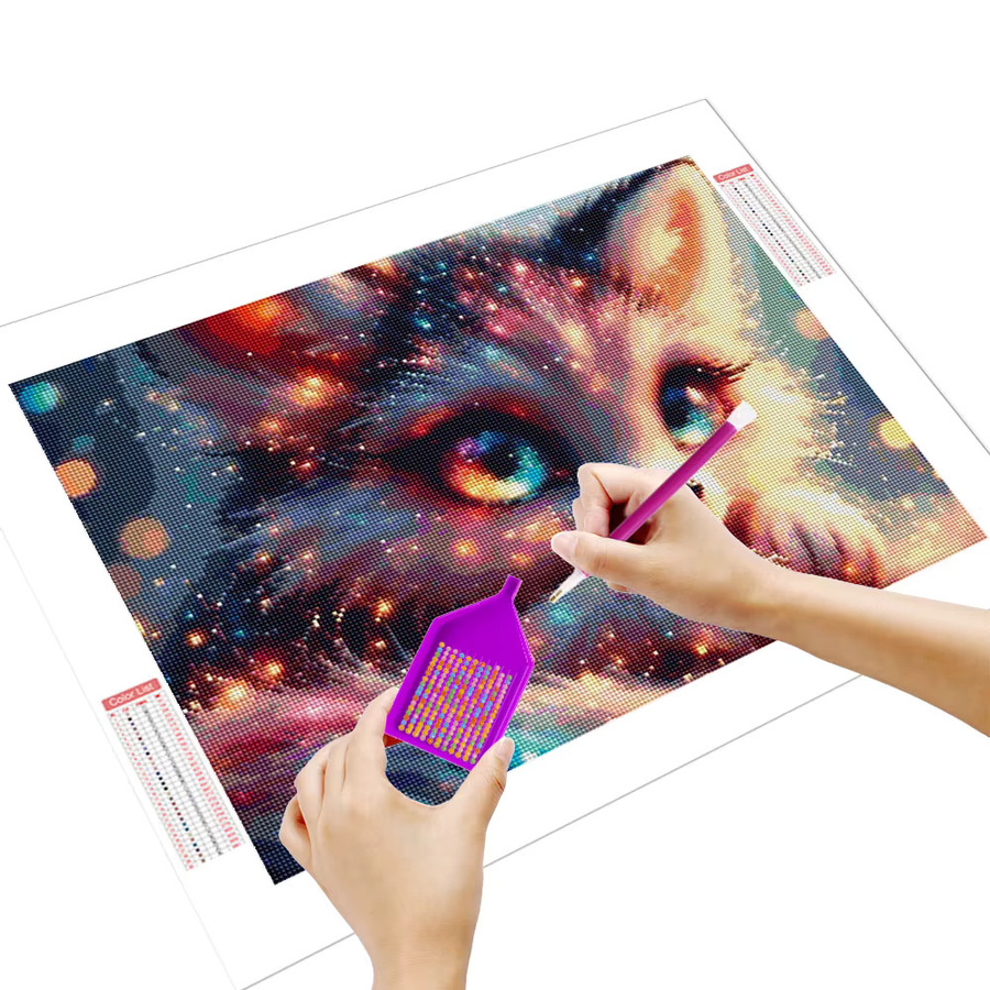 Huacan Diamantmalerei Fuchs Diamantmosaik Tier Set in Multicolour, B/H: 30 x 20 cm - Bild 2