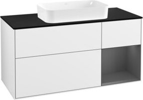 V&B Waschtischunterschrank Finion mit Wandbeleuchtung, Weiß lackiert, Breite: 120 cm, Tiefe: 50,1 cm, Höhe: 50,1 cm - Bild 1