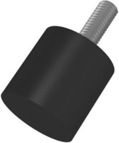 Elko Gummi-Metall-Puffer zylindrisch Typ D in Schwarz, Durchmesser: 25 mm, Höhe: 20 mm, Gewinde: M6x18, NR57 - Bild 1