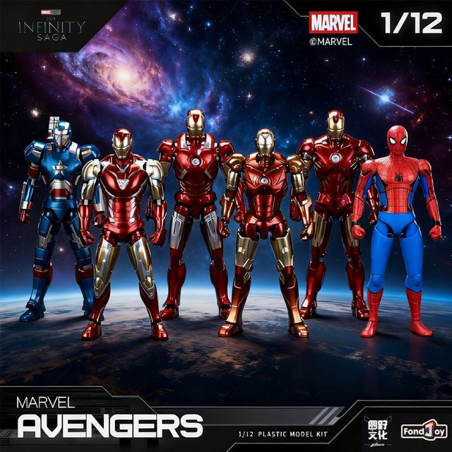 Fondjoy Infinite Legend Series Marvel Baubare Modell-Blindbox mit Iron Man und Spider-Man Figuren - Bild 1